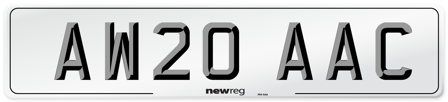 AW20 AAC Number Plate from New Reg